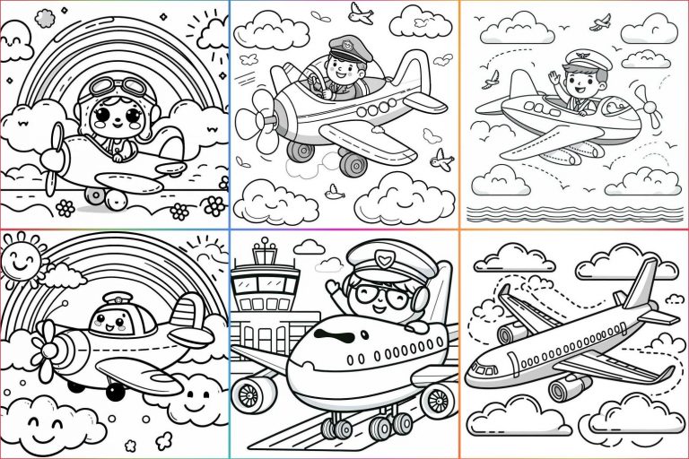 17 Desenhos de Avião para colorir