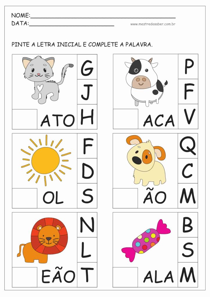 atividade alfabetizacao 2 - Educarolando - Aprender brincando