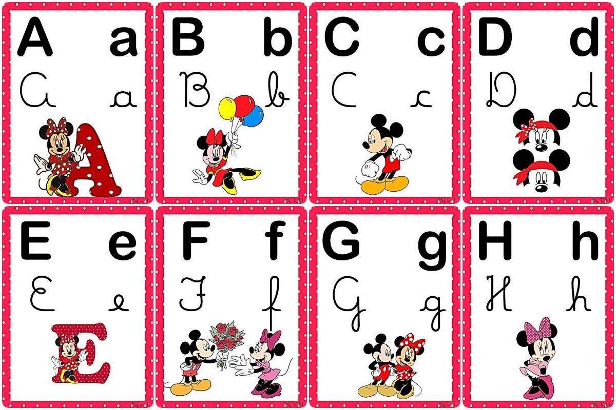 Alfabeto ilustrado Minnie para imprimir