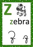 Alfabeto ilustrado verde 26