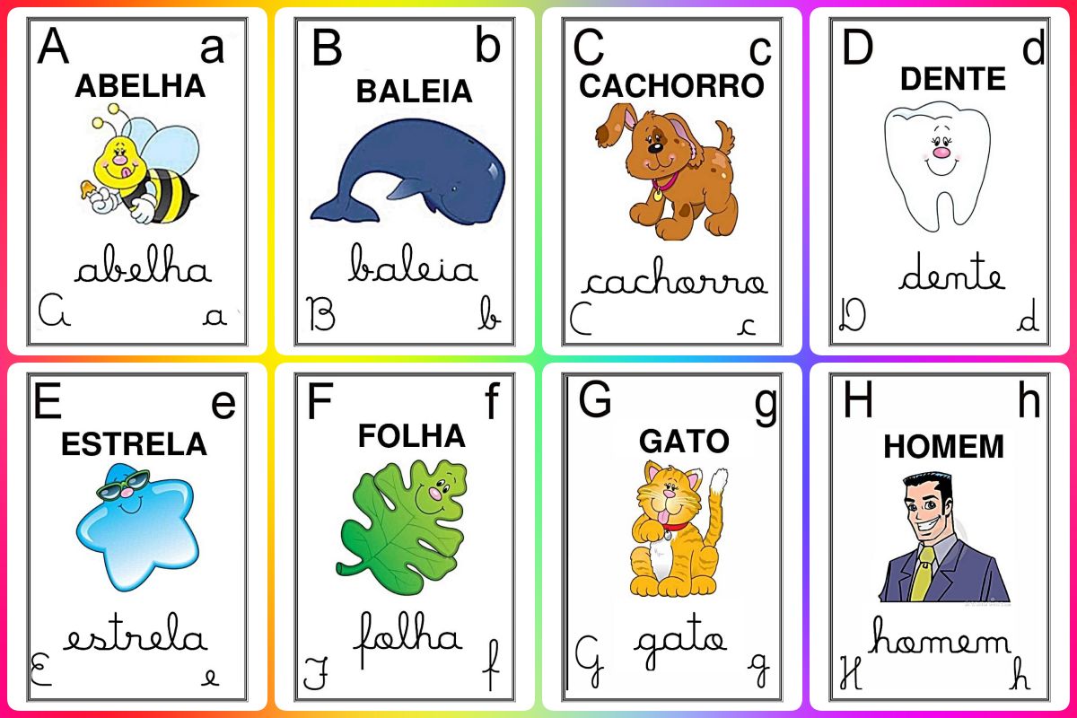 Páginas para colorir do conhecimento do alfabeto - diversão e