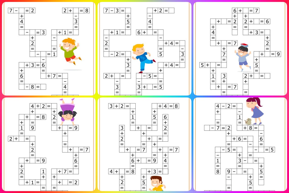 Cruzadinha Matemática para imprimir