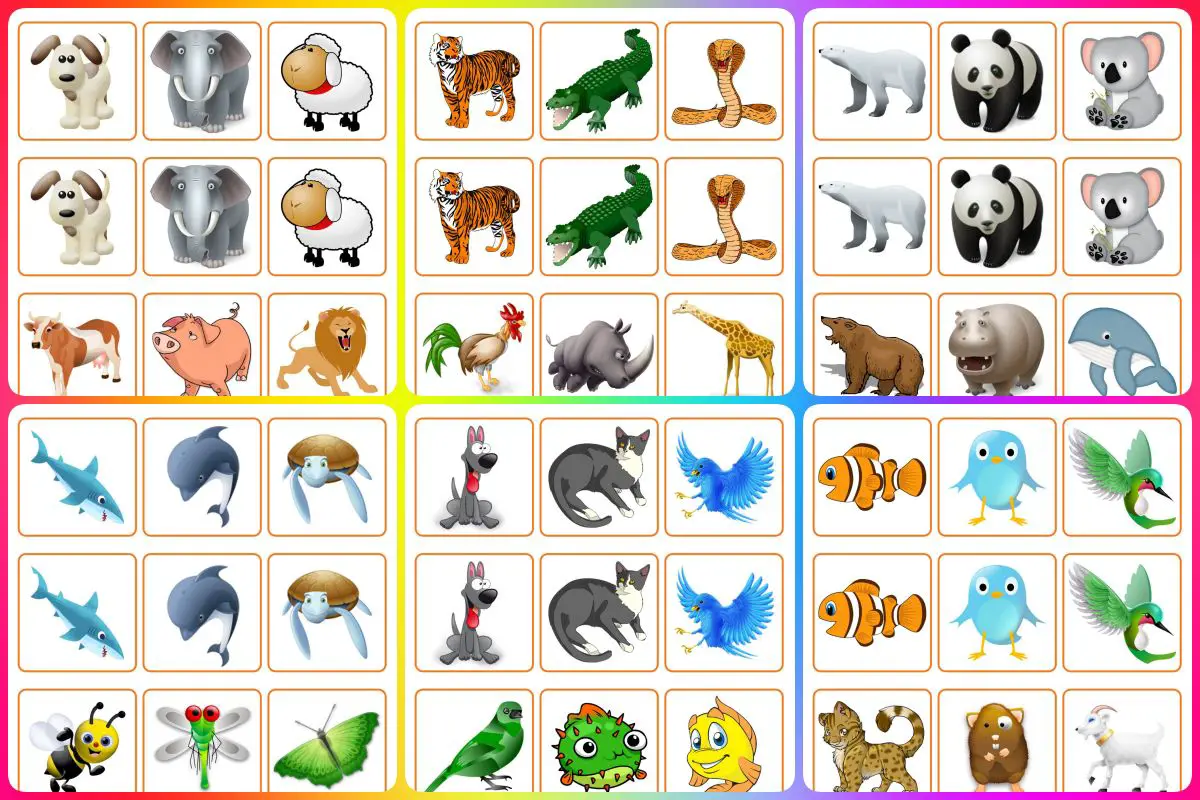 jogos Jogo da memória com animais para imprimir