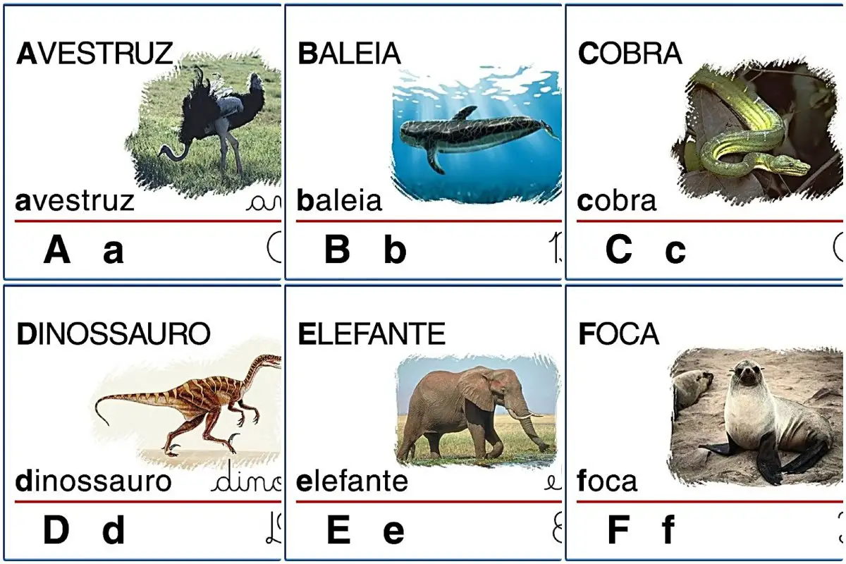 atividades Alfabeto ilustrado animais para imprimir