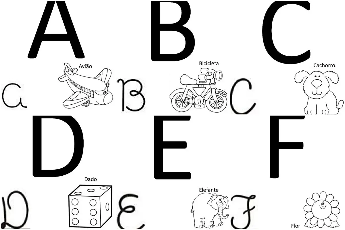 atividades Alfabeto ilustrado para imprimir