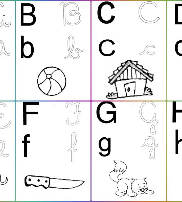 Alfabeto ilustrado para colorir