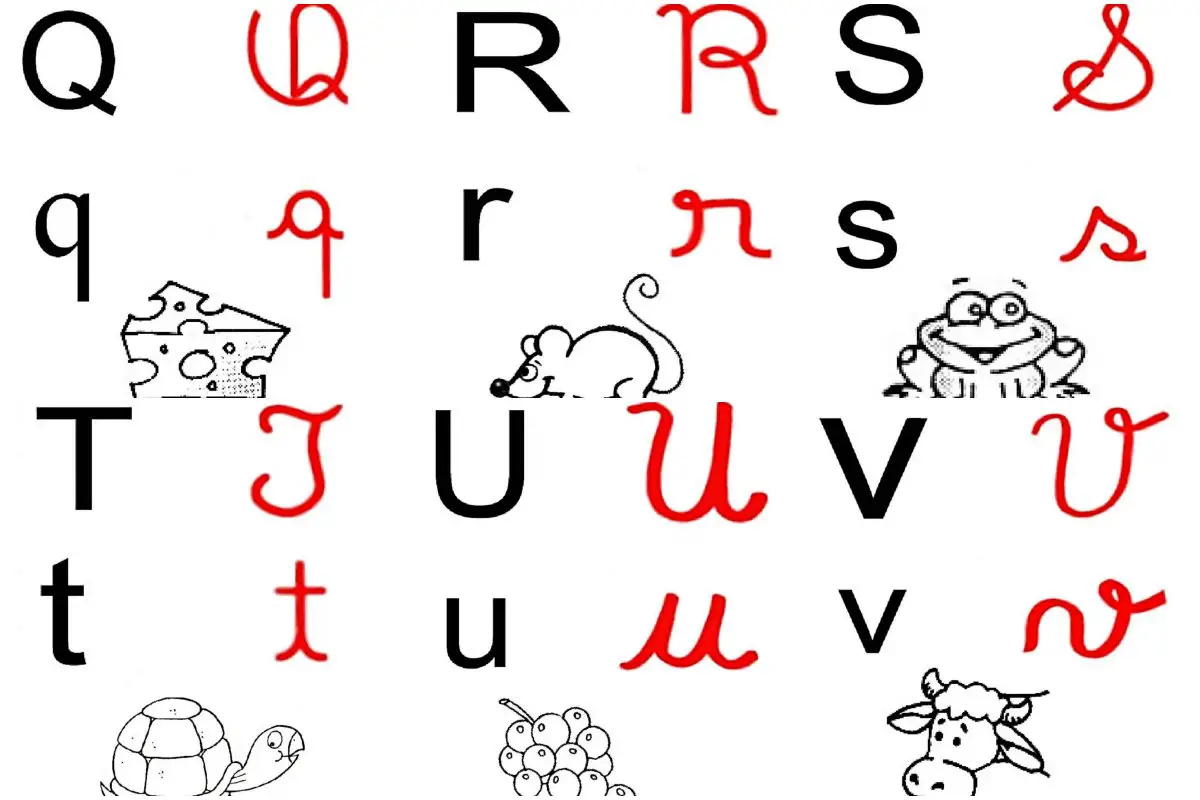 atividades Alfabeto ilustrado preto e vermelho para imprimir