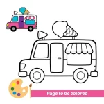 carro de sorvete para coloriri