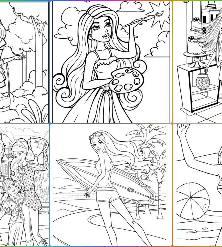 Barbie para colorir  Barbie coloring pages, Barbie drawing, Barbie coloring