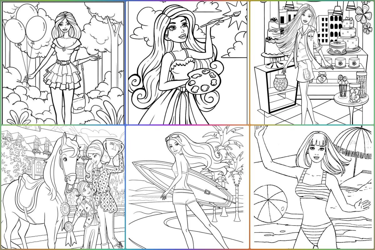 Barbie - Desenhos para Colorir - Brinquedos de Papel