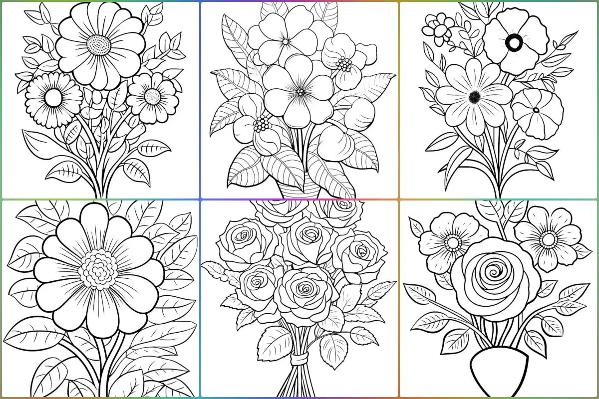 Flores para colorir