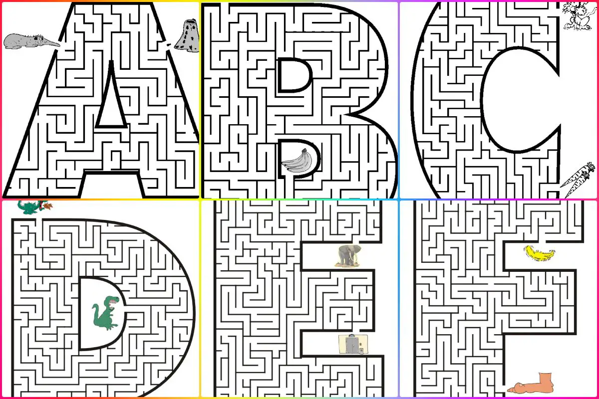 Atividade labirinto alfabeto maiúsculo para imprimir
