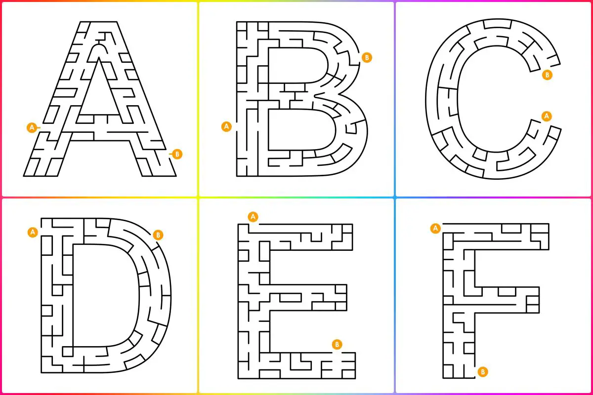 Atividade labirinto alfabeto para imprimir