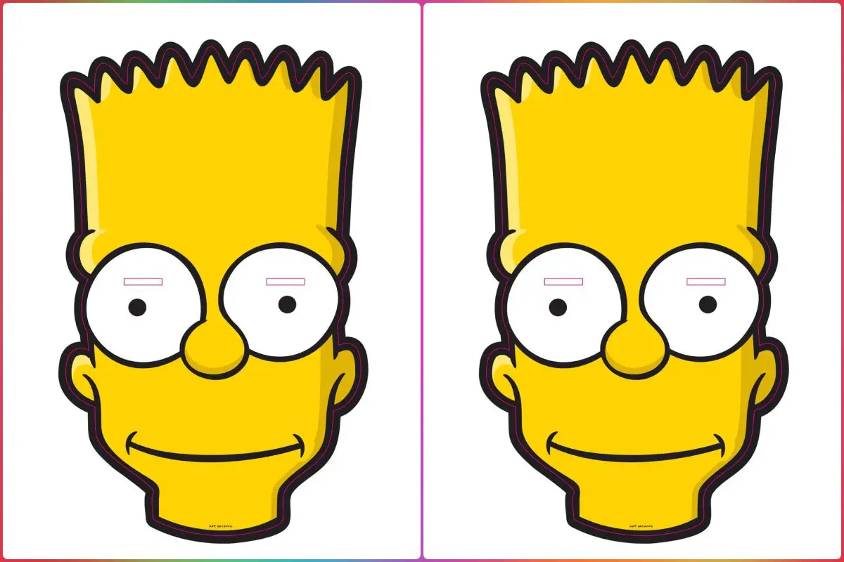 Máscara Bart Simspon para imprimir
