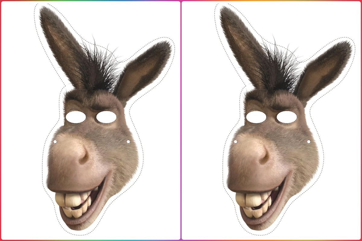 brinquedos Máscara Burro Shrek para imprimir