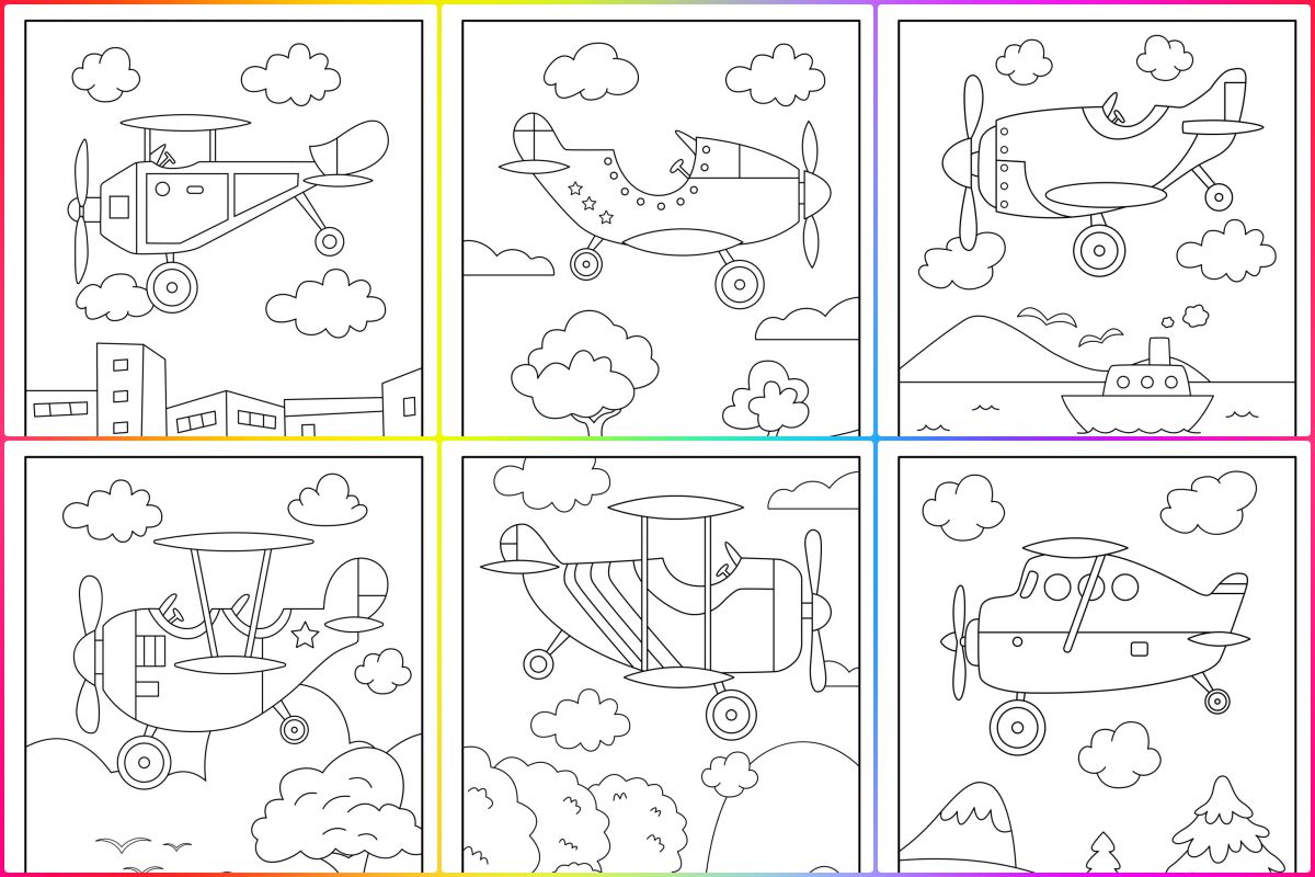 Aviões para colorir