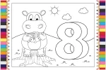 Animais e números para crianças colorir (10)