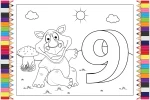 Animais e números para crianças colorir (11)