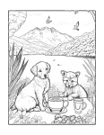 Animais fazendo picnic para colorir (17)