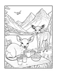 Animais fazendo picnic para colorir (19)