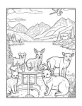 Animais fazendo picnic para colorir (23)