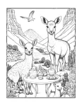 Animais fazendo picnic para colorir (46)