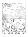 Animais fazendo picnic para colorir (50)