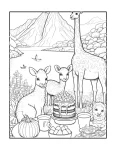 Animais fazendo picnic para colorir (6)