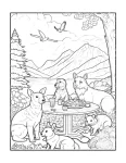 Animais fazendo picnic para colorir (7)