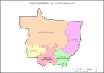 Mapa de mesorregiões de Mato Grosso