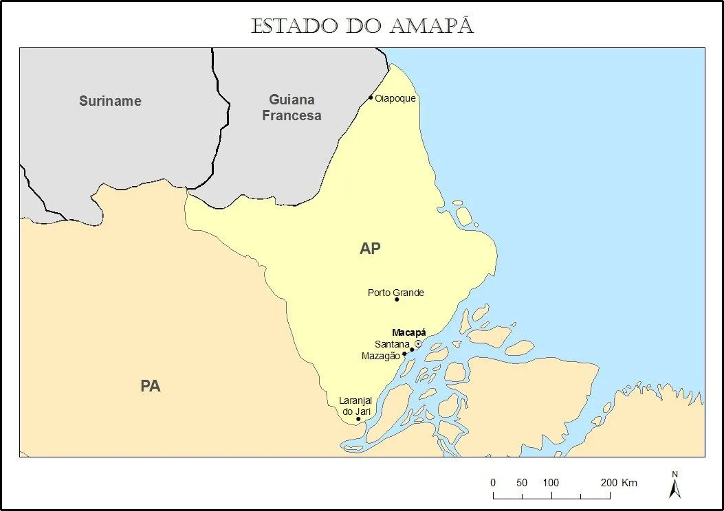 Mapa do Amapá para imprimir