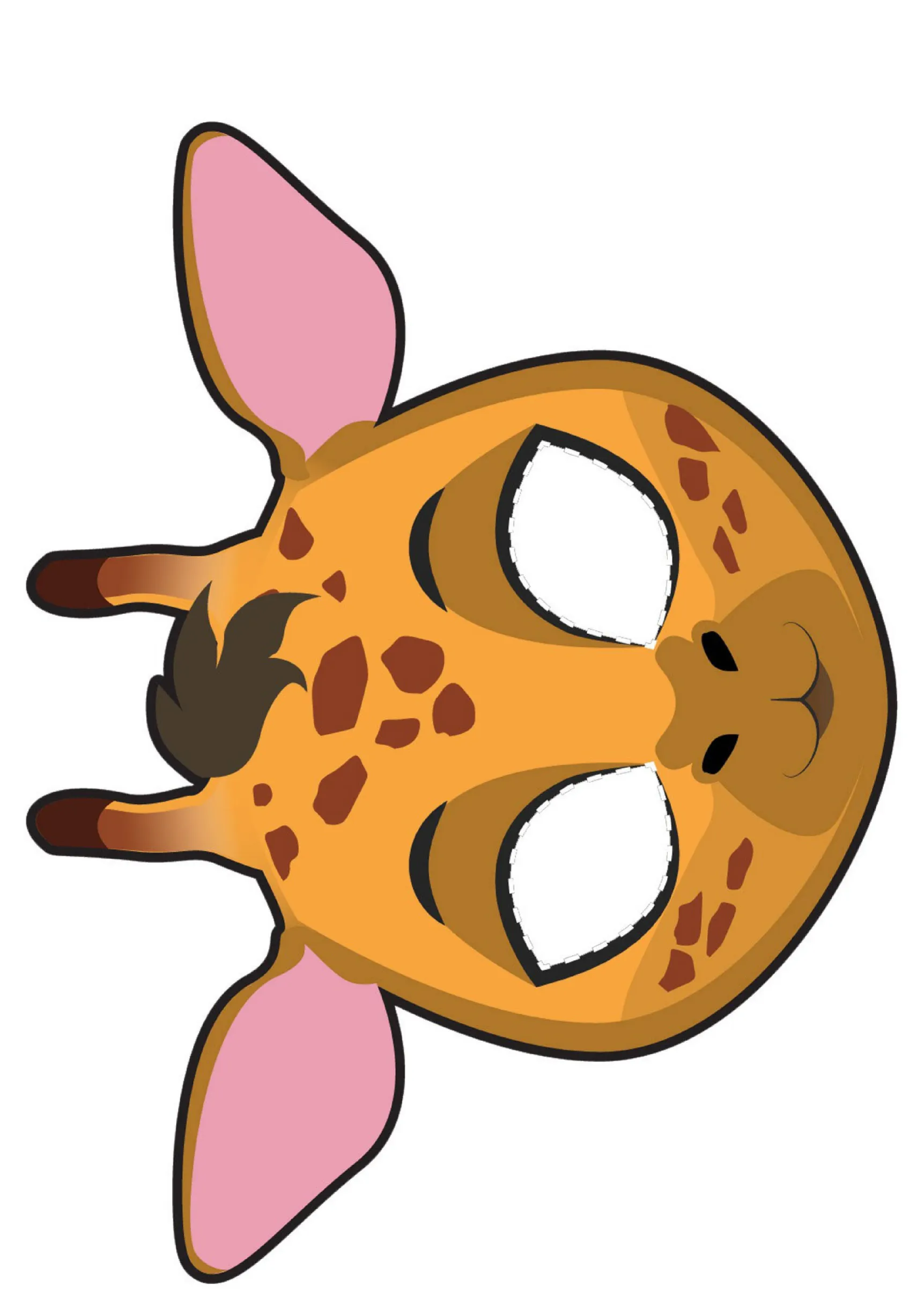 Máscara Girafa para imprimir