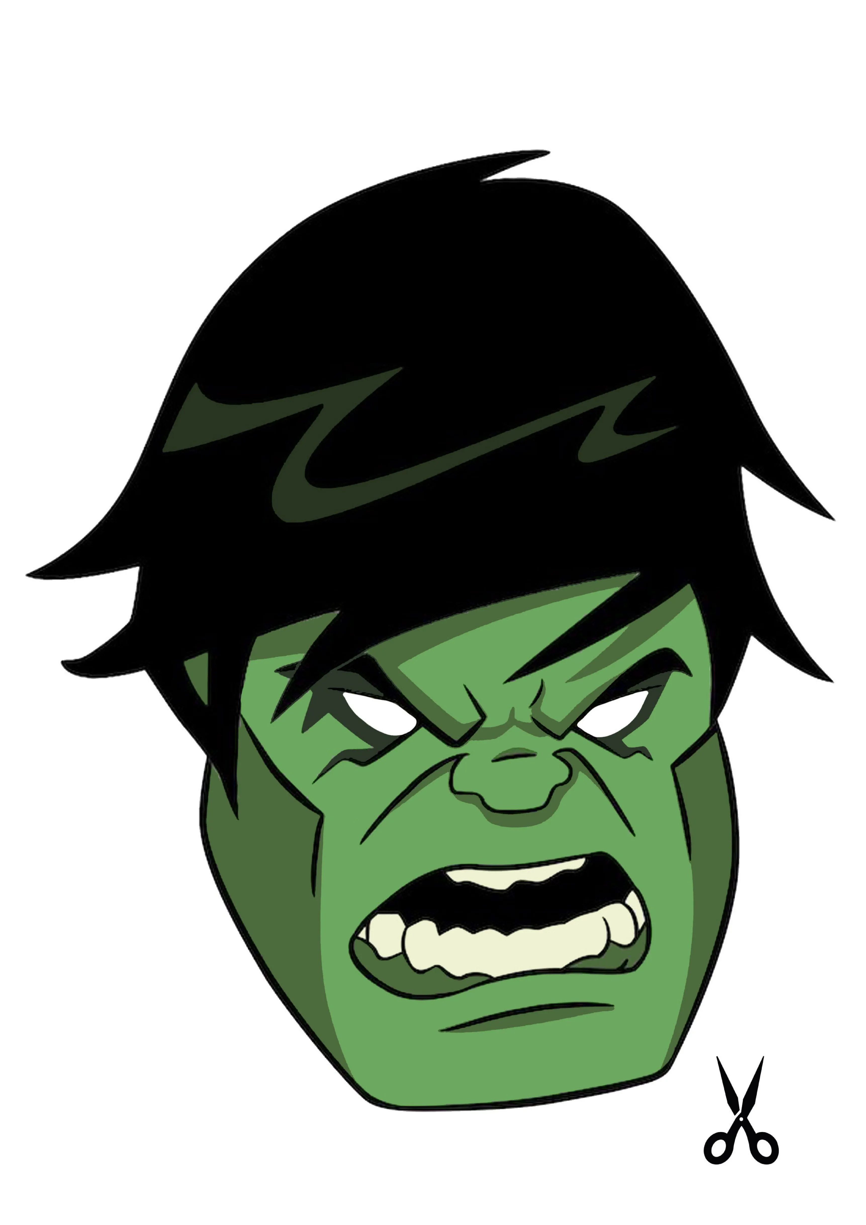 Máscara Hulk para imprimir
