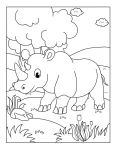 Rinoceronte para colorir
