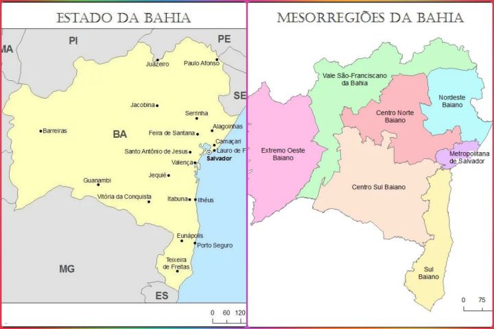 Mapa da Bahia para imprimir