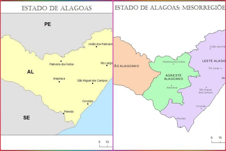 Mapa de Alagoas para imprimir