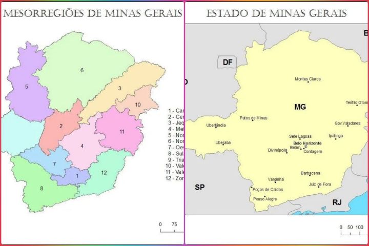 Mapa de Minas Gerais para imprimir