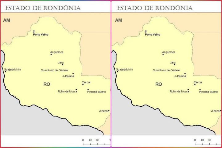 atividades Mapa de Rondônia para imprimir