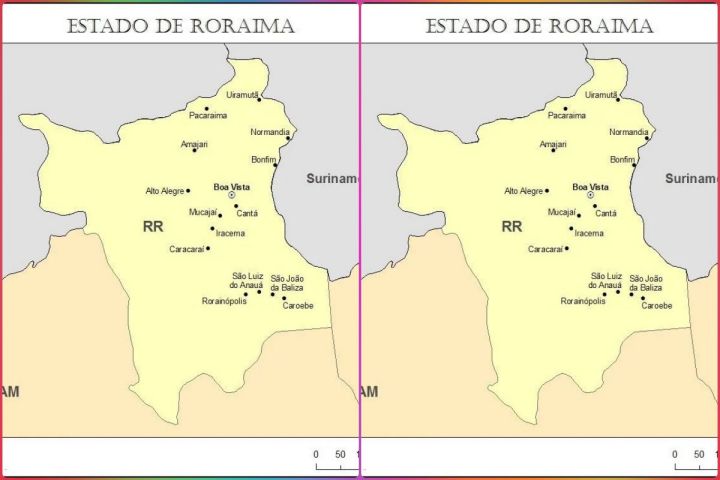 atividades Mapa de Roraíma para imprimir