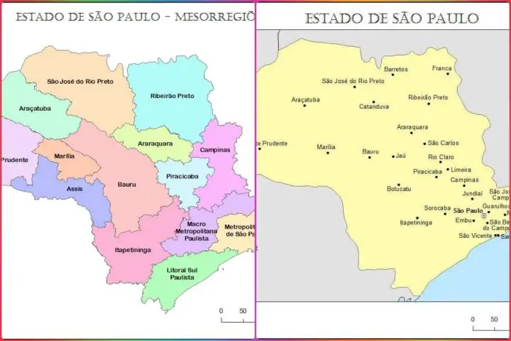 atividades Mapa de São Paulo para imprimir