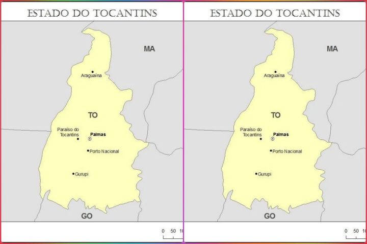 Mapa de Tocantins para imprimir