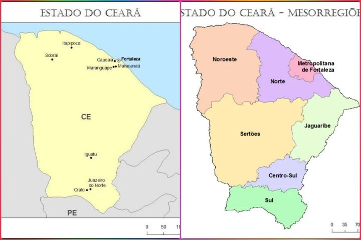 Mapa do Ceará para imprimir