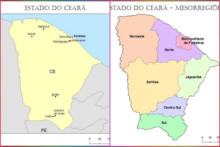 atividades Mapa do Ceará para imprimir