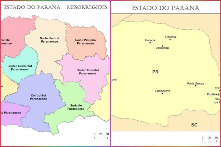 Mapa do Paraná para imprimir