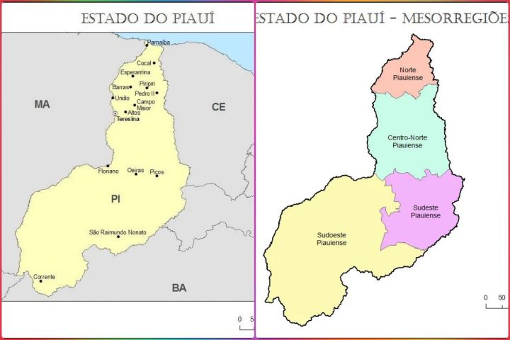 Mapa do Piauí para imprimir