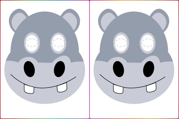 Máscara Hipopótamo para imprimir