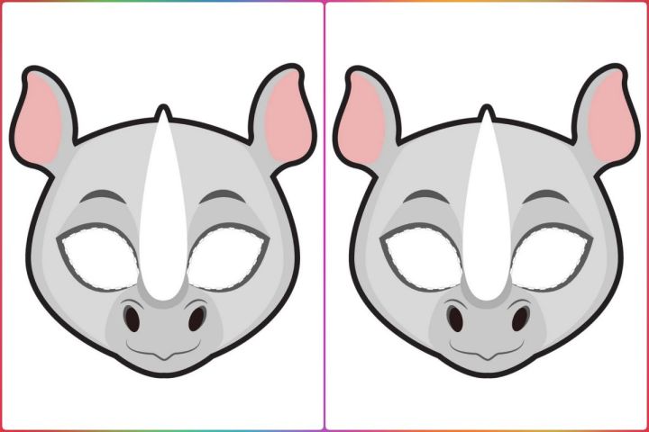 Máscara Rinoceronte para imprimir
