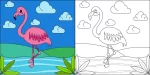 flamingo para colorir
