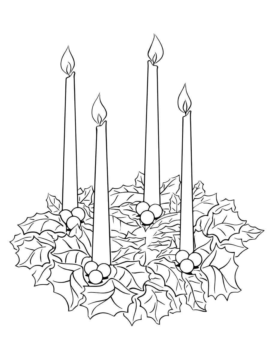 4 velas para colorir