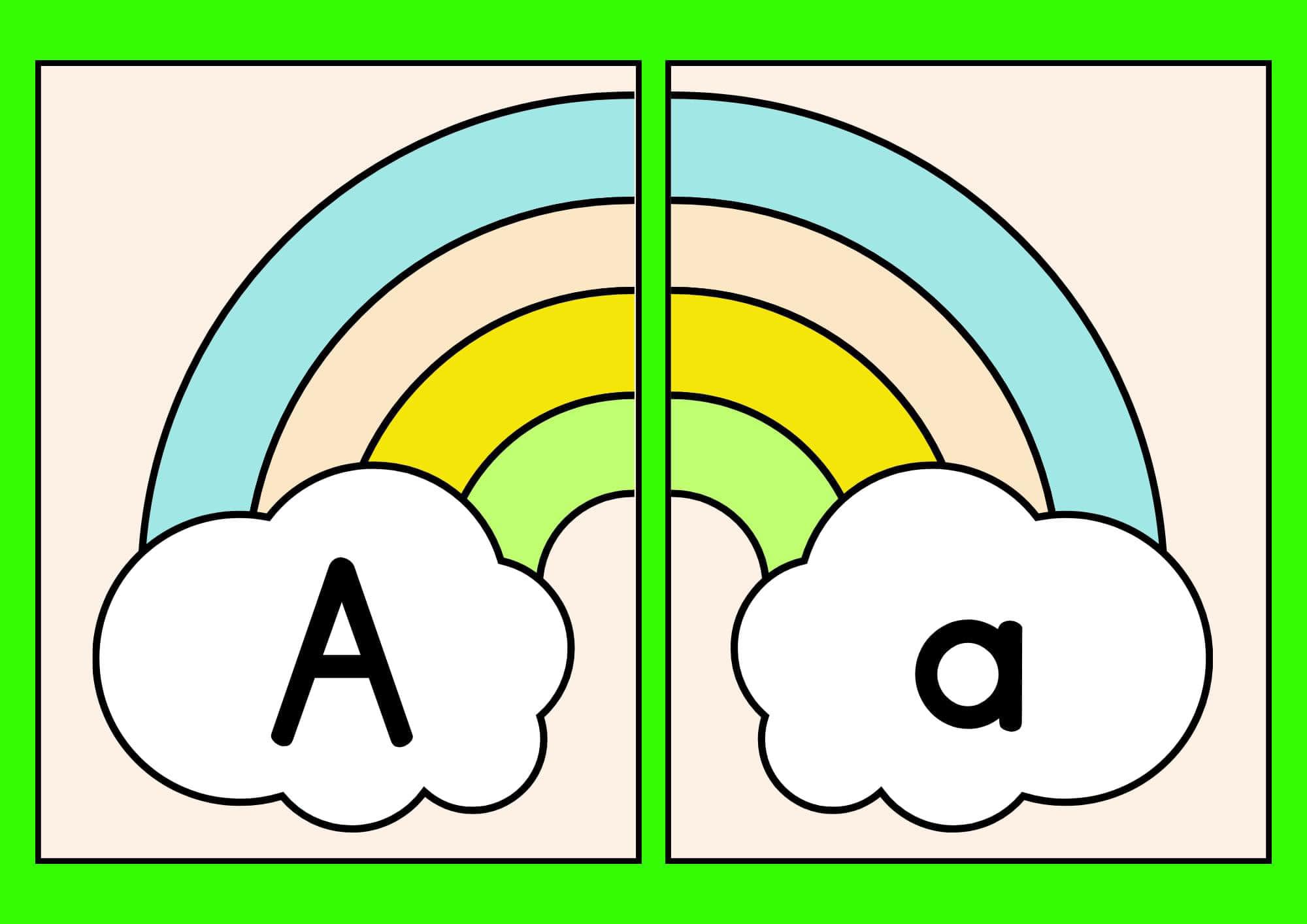 Alfabeto arco íris Aa